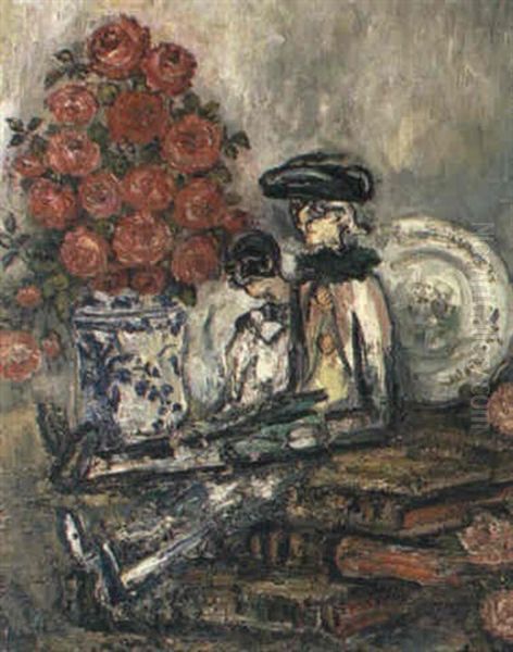 Bouquet De Fleurs Et Marionnettes Oil Painting by Pierre Laprade