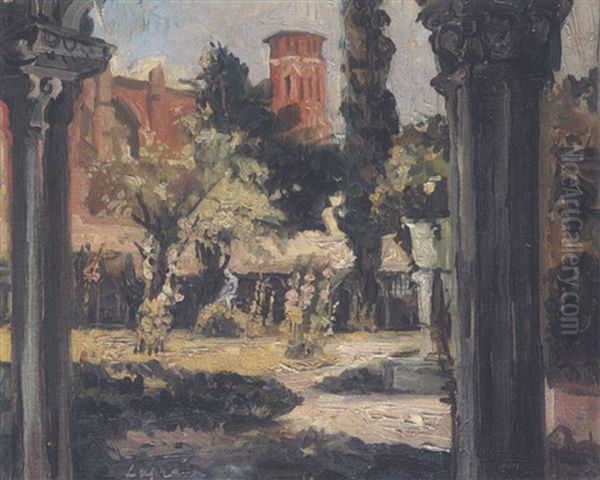 La Cloitre A Toulouse Oil Painting by Pierre Laprade