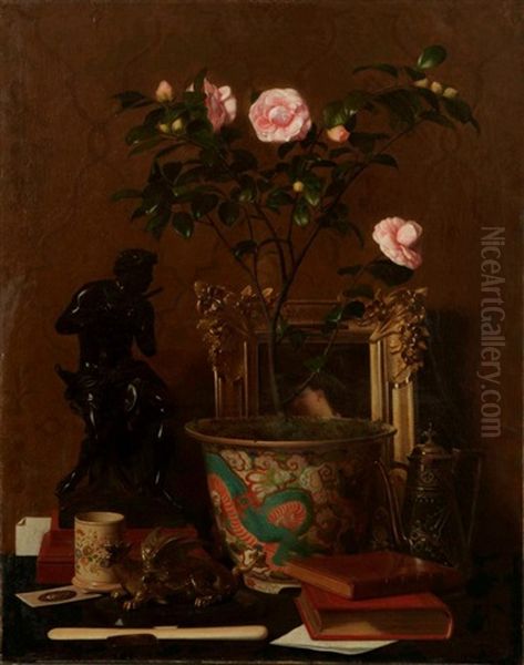 Nature Morte Au Bol Chinois Oil Painting by Jules Larcher