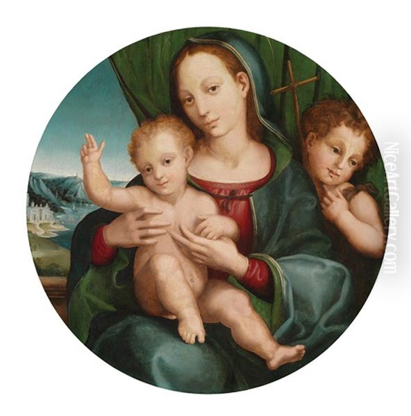 Madonna Und Kind Mit Dem Johannesknaben by Giovanni Di Lorenzo Larciani