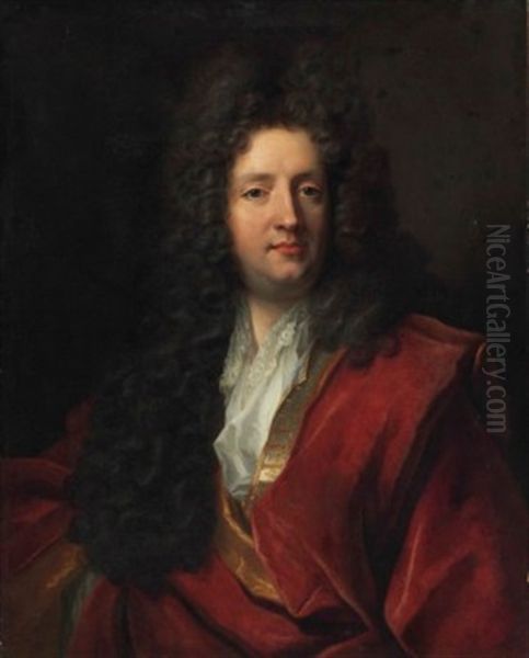 Portrait Of A Man, Possibly Philippe Ii, Duc D'orleans (1674-1723), Bust-length Oil Painting by Nicolas de Largilliere