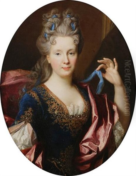 Portrait De Genevieve Chamillard, Duchesse De Lorge by Nicolas de Largilliere