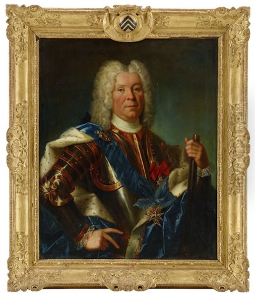 Portrait Of Charles-eugene, Duke Of Levis, Marshal Of France Oil Painting by Nicolas de Largilliere