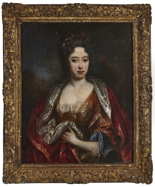 Portrait De Femme De Qualite Oil Painting by Nicolas de Largilliere