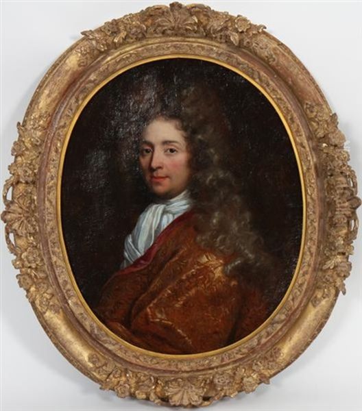 Portrait D'homme Louis Xiv Oil Painting by Nicolas de Largilliere