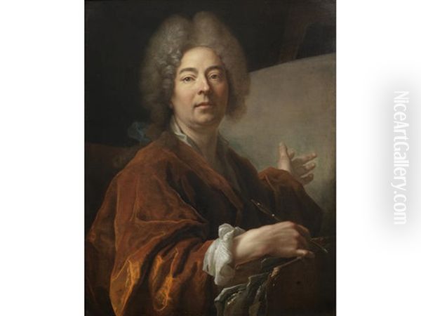 Portrait Of The Artist Oil Painting by Nicolas de Largilliere