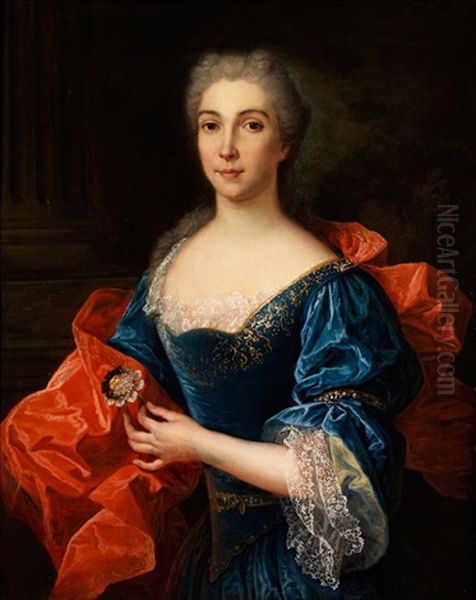 Portrait Einer Adeligen Dame Oil Painting by Nicolas de Largilliere