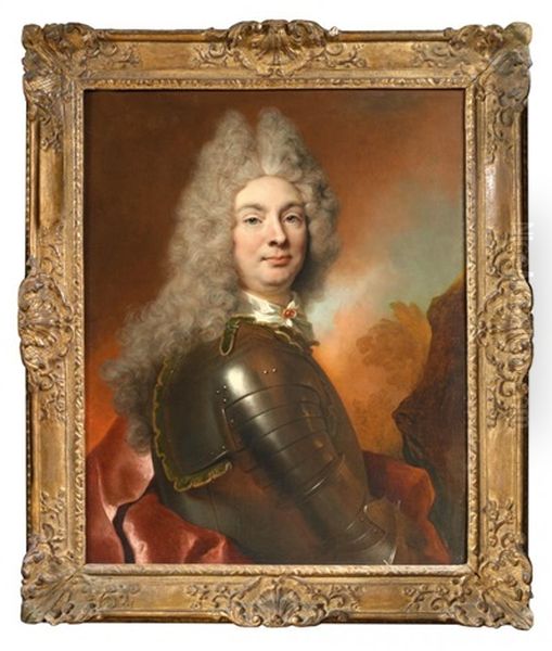 Portrait D'homme En Armure Oil Painting by Nicolas de Largilliere