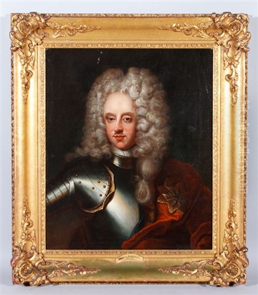 Portrait Of A French Military Gentleman In Armor Oil Painting by Nicolas de Largilliere