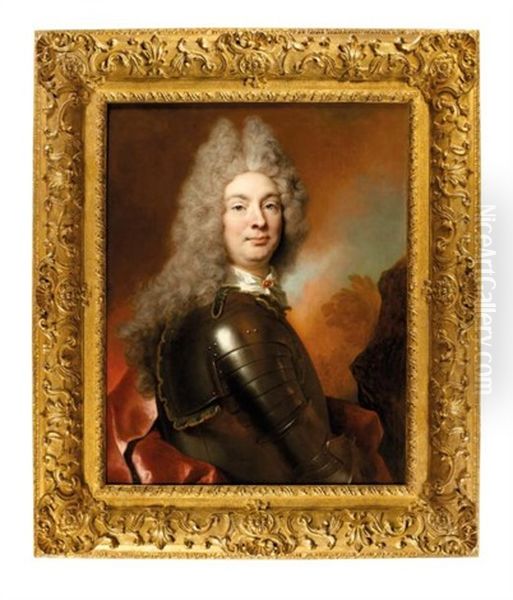 Portrait D'homme En Armure Oil Painting by Nicolas de Largilliere