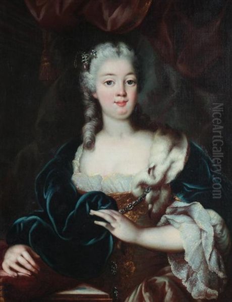 Portrait Of Empress Catherine Of Russia Oil Painting by Nicolas de Largilliere