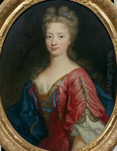 Portrait De Jeune Femme Oil Painting by Nicolas de Largilliere