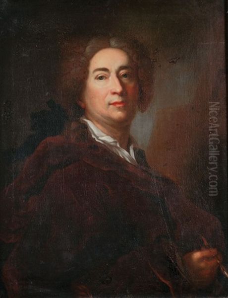 Selbstportrait Des Kunstlers Oil Painting by Nicolas de Largilliere