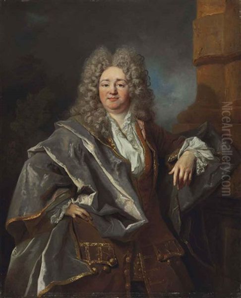 Portrait Of A Gentleman, Three-quarter Length Oil Painting by Nicolas de Largilliere