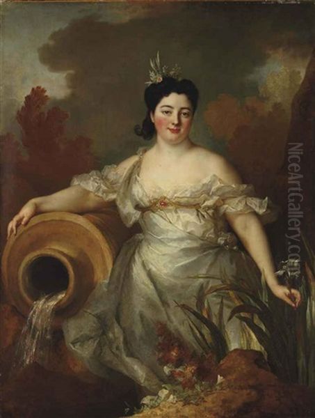 Portrait De Femme En Source Oil Painting by Nicolas de Largilliere