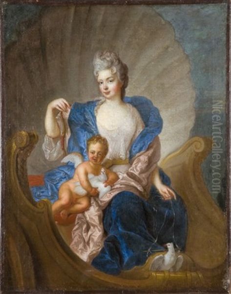 Portrait De Femme En Venus Oil Painting by Nicolas de Largilliere