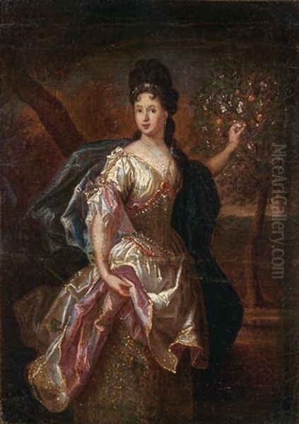 Portrait D'helene Lambert, Fille Du President Lambert Mariee A Monsieur De Motteville Oil Painting by Nicolas de Largilliere