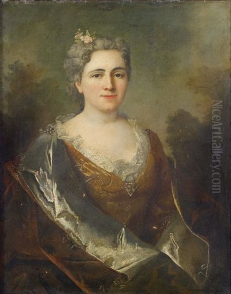 Portrait De Femme Oil Painting by Nicolas de Largilliere