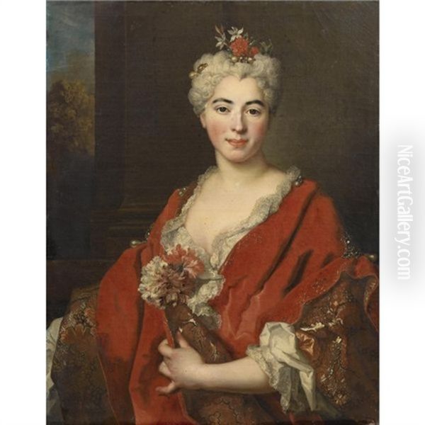 Portrait Of Marguerite Elisabeth De Largillierre (1701-1756), The Artist's Daughter Oil Painting by Nicolas de Largilliere