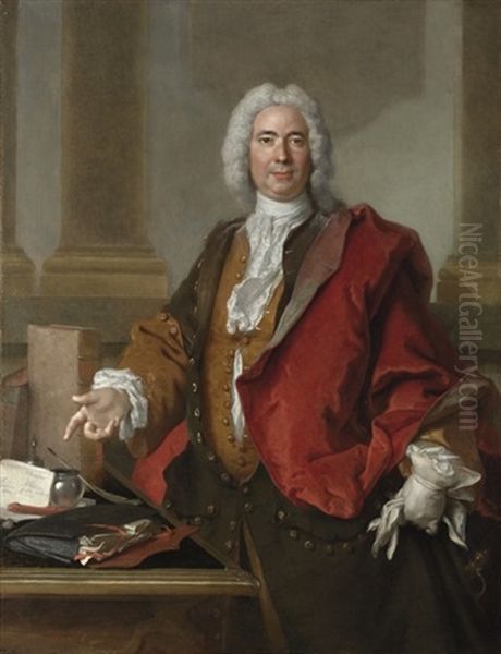 Portrait Of Monsieur Aubert Oil Painting by Nicolas de Largilliere