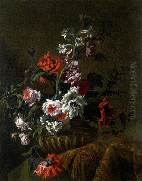 Nature Morte Au Vase De Fleurs Oil Painting by Nicolas de Largilliere