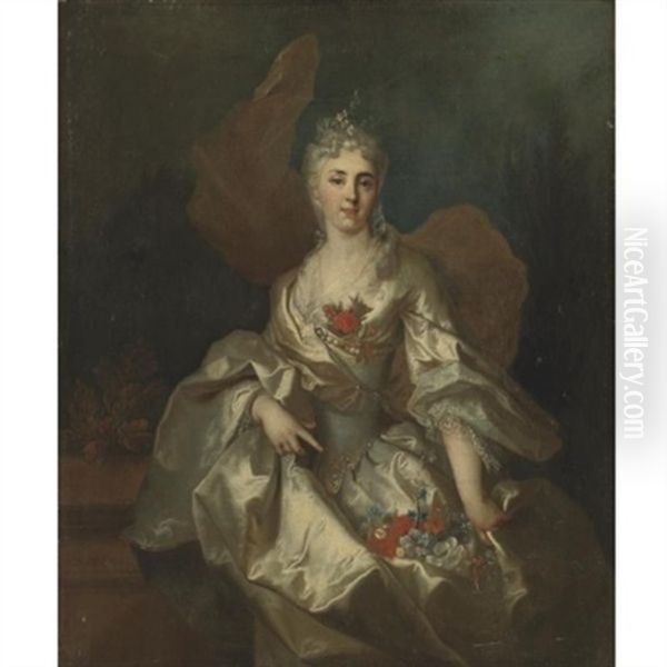 Portrait Of A Lady, Said To Be Marie-elisabeth Le Fevre De Caumartin Oil Painting by Nicolas de Largilliere