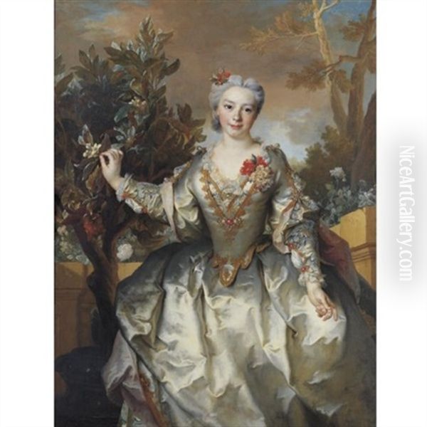 Portrait Of The Comtesse De Montchal Oil Painting by Nicolas de Largilliere