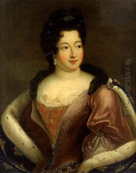 Portrait De Marie Louise Elisabeth D'orleans, Duchesse De Berry Oil Painting by Nicolas de Largilliere