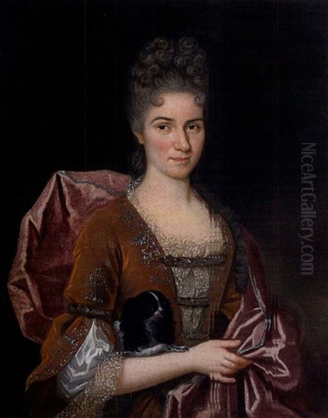 Portrait De Femme Au Chien Oil Painting by Nicolas de Largilliere