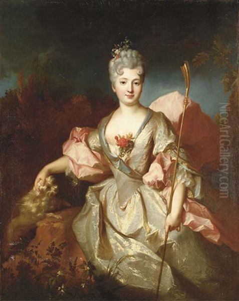 Portrait De La Marquise De Rochebrune Oil Painting by Nicolas de Largilliere