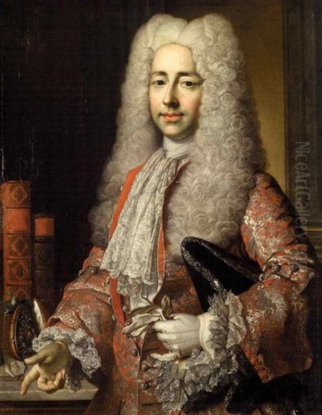 Portrait Of Conrad Detlev Count Von Dehn, Minister Under Duke August Wilhelm Oil Painting by Nicolas de Largilliere