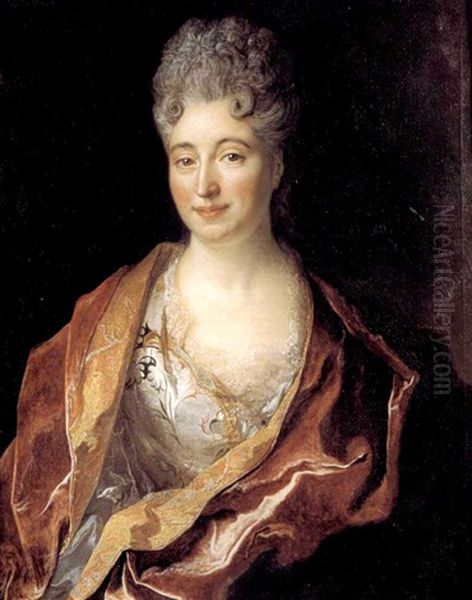 Portrait De Madame De Mortemer Oil Painting by Nicolas de Largilliere