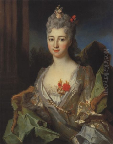 Portrait D'une Dame Oil Painting by Nicolas de Largilliere