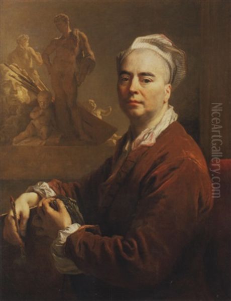 Autoportrait En Tenue De L'atelier Oil Painting by Nicolas de Largilliere