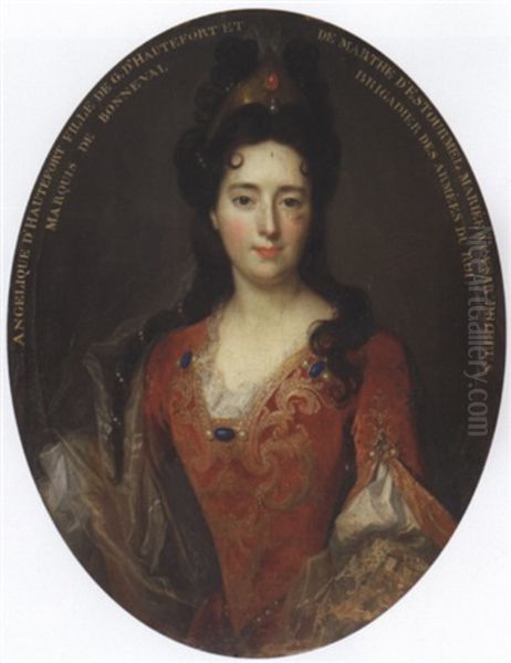 Portrait D'angelique D'hautefort Oil Painting by Nicolas de Largilliere