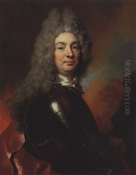 Portrait D'un Officier Oil Painting by Nicolas de Largilliere