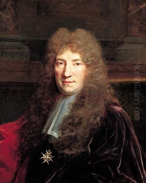 Portrait Of An Echevin Wearing The Order Of The Saint-esprit Oil Painting by Nicolas de Largilliere