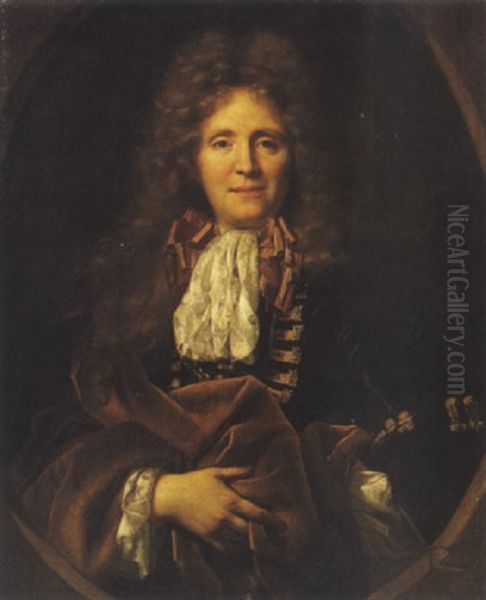 Portrait D'un Gentilhomme A La Lavalliere Brodee, Comte De La Chatre Oil Painting by Nicolas de Largilliere