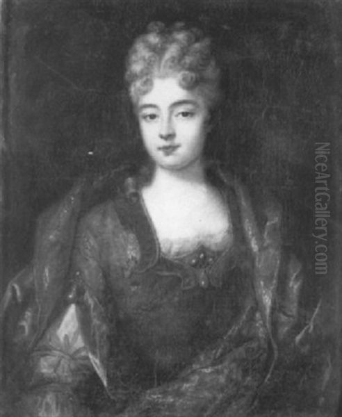 Portrait D'une Dame De Qualite Oil Painting by Nicolas de Largilliere