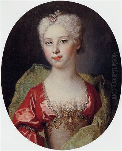 Portrait Of Marie-elisabeth Pommyer by Nicolas de Largilliere