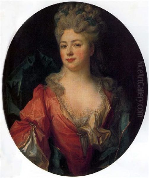 Portrait De Madeleine Charlotte Le Tellier (?) Oil Painting by Nicolas de Largilliere