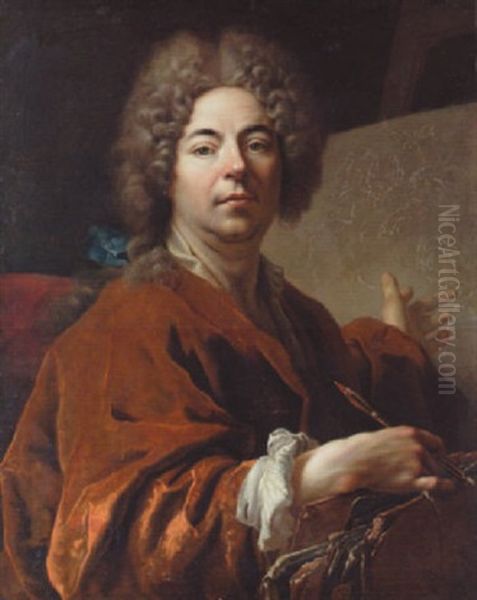 Sjalvportratt Oil Painting by Nicolas de Largilliere