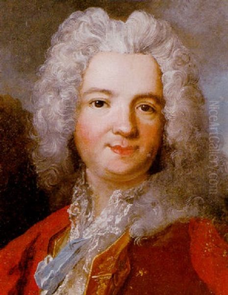 Portrait Of A Nobleman, Wearing Red Oil Painting by Nicolas de Largilliere