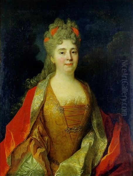 Portrait De Madame Manzeroy Oil Painting by Nicolas de Largilliere