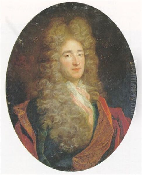 Portrait D'homme A La Cape Rouge Oil Painting by Nicolas de Largilliere