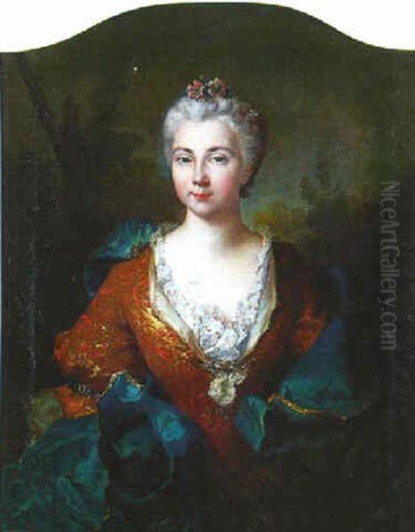 Portrait D'une Femme De Qualite Oil Painting by Nicolas de Largilliere