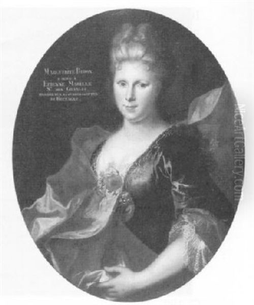 Portrait Of Marguerite Bidon Oil Painting by Nicolas de Largilliere