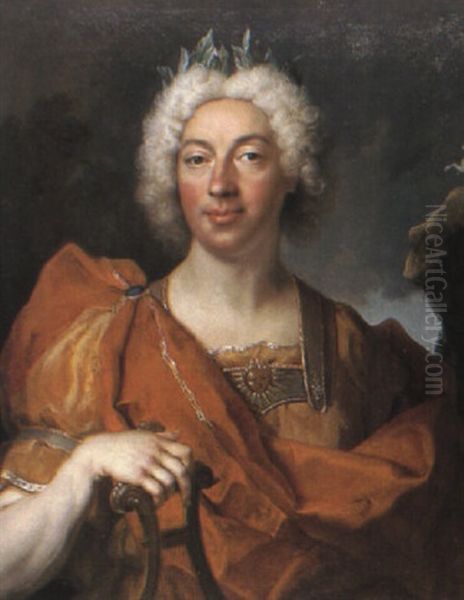 Portrait D'un Acteur En Apollon Oil Painting by Nicolas de Largilliere