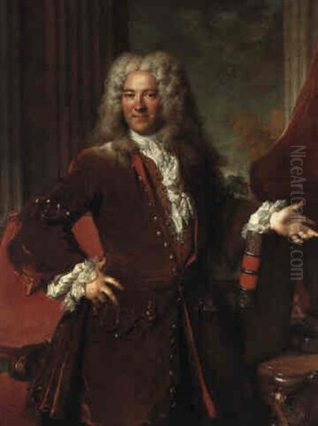 Portrait Du Seigneur De Landreville Oil Painting by Nicolas de Largilliere