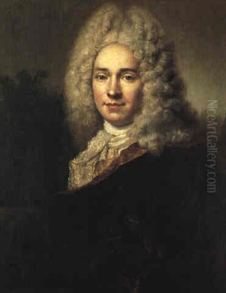 Portrait De Pierre Cadeau De Mongazon Oil Painting by Nicolas de Largilliere